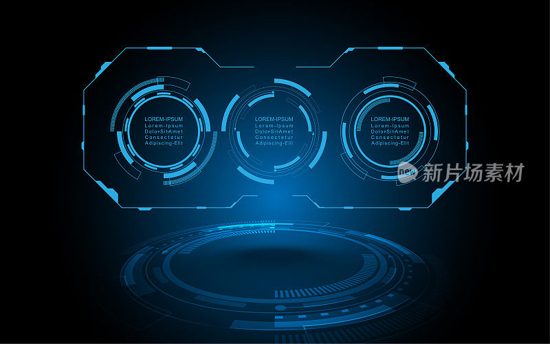 Futuristic HUD virtual screen user interface Abstract technology background Hi-tech communication concept futuristic digital innovation background vector illustration